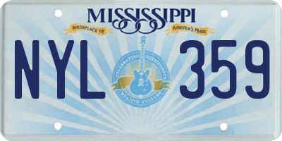MS license plate NYL359