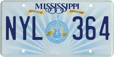MS license plate NYL364