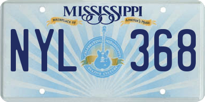 MS license plate NYL368