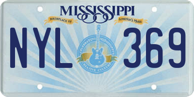 MS license plate NYL369