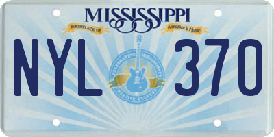 MS license plate NYL370