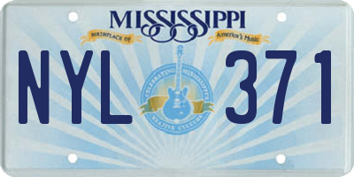 MS license plate NYL371