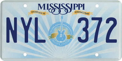 MS license plate NYL372