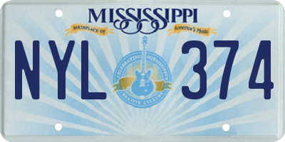 MS license plate NYL374