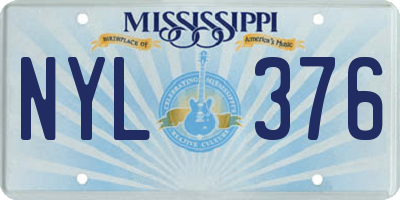 MS license plate NYL376