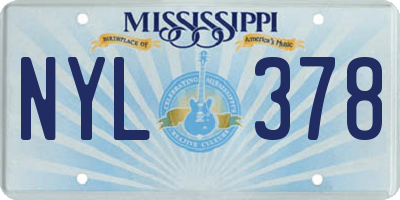 MS license plate NYL378