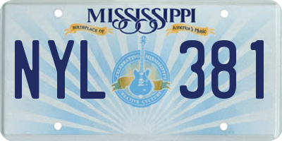 MS license plate NYL381