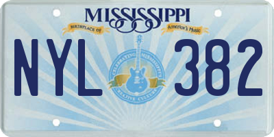 MS license plate NYL382
