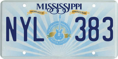 MS license plate NYL383