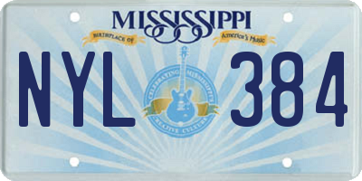 MS license plate NYL384