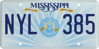MS license plate NYL385