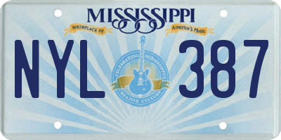 MS license plate NYL387