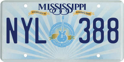 MS license plate NYL388