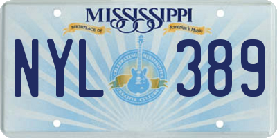 MS license plate NYL389