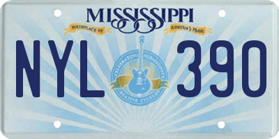 MS license plate NYL390