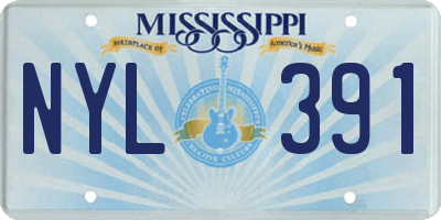 MS license plate NYL391