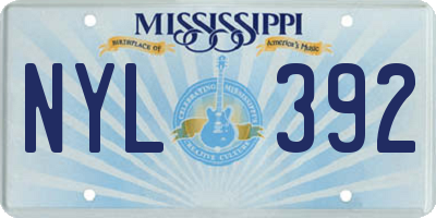 MS license plate NYL392