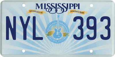 MS license plate NYL393