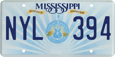 MS license plate NYL394