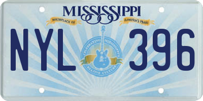 MS license plate NYL396