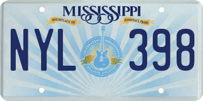 MS license plate NYL398