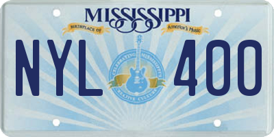 MS license plate NYL400