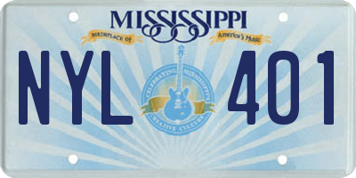 MS license plate NYL401