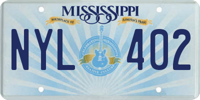 MS license plate NYL402