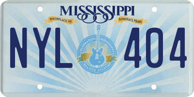 MS license plate NYL404