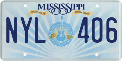 MS license plate NYL406