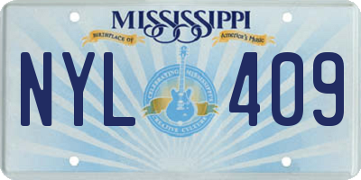 MS license plate NYL409