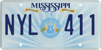 MS license plate NYL411
