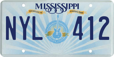 MS license plate NYL412
