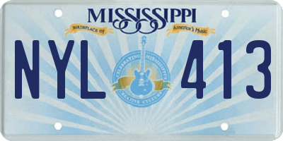 MS license plate NYL413