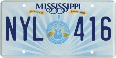 MS license plate NYL416