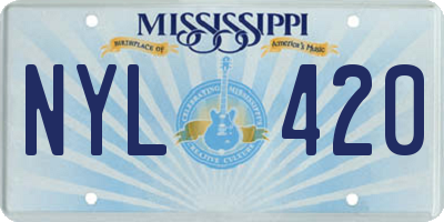 MS license plate NYL420