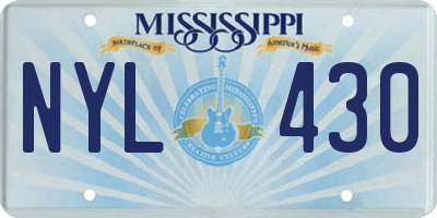 MS license plate NYL430