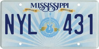 MS license plate NYL431