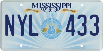 MS license plate NYL433