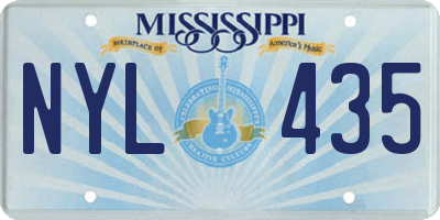MS license plate NYL435