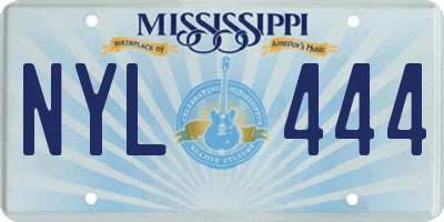 MS license plate NYL444