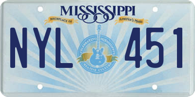 MS license plate NYL451