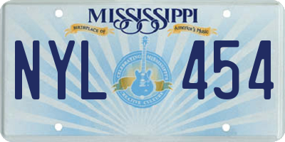 MS license plate NYL454