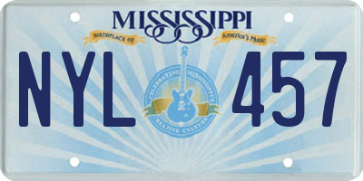 MS license plate NYL457
