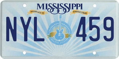 MS license plate NYL459