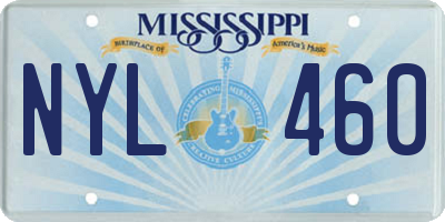 MS license plate NYL460