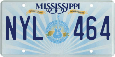 MS license plate NYL464