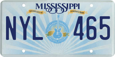 MS license plate NYL465