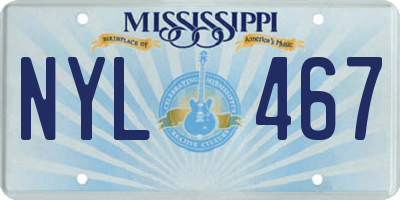 MS license plate NYL467