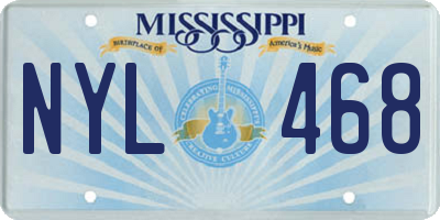 MS license plate NYL468
